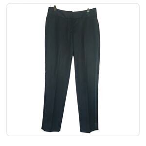 White House Black Market Slim Ankle Tuxedo Pants Satin Stripe Black Size 4 SHORT